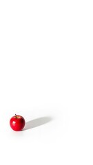 Fresh Red Apple on White Background with Soft Shadow and Minimalism