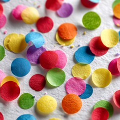 Colorful Confetti on White Background