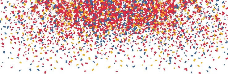 Colorful confetti scattered on a black background, creating a festive atmosphere. Ideal for celebrations and events.