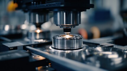 Medium shot from the side showing inline sensors scanning polished materials emphasizing precise defect detection and seamless integration with manufacturing equipment.