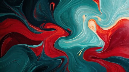 A liquid abstract design with flowing, iridescent colors swirling together, creating a mesmerizing effect