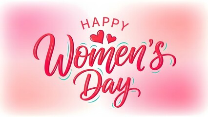 Happy women's day celebration greeting card with pink background