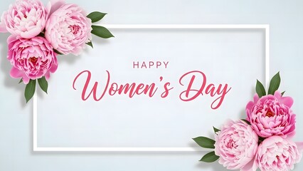 Happy women's day celebration with beautiful pink flowers