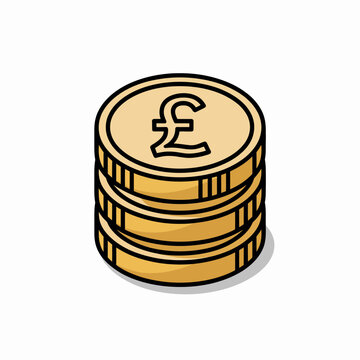Stack of British Pound Coins Icon