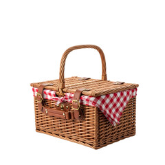 wicker basket isolated on white background
