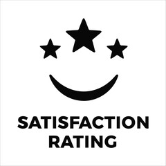 Obraz premium Satisfaction Rating Icon, Customer Experience and Review Vector, Black and White Office Icon on White Background 