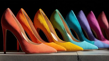 Suede Colorful High Heel Shoes Array Elegant Luxury Fashionable Footwear