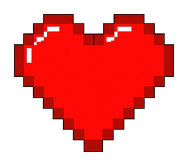 Pixelated heart graphic digital space design creative isolated on transparent background
