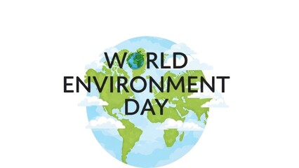 Celebration of World Environment Day with Earth and Nature Elements