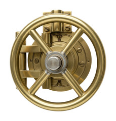 Obraz premium Vault door mechanism action security facility view isolated on transparent background