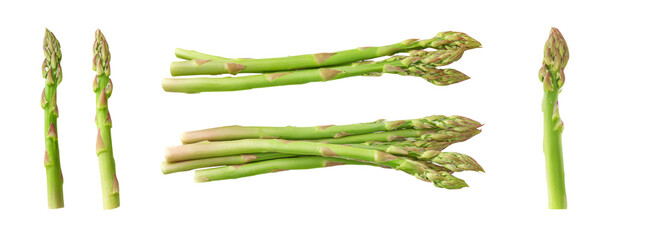 Fresh green asparagus stalks on a transparent background food photography culinary art