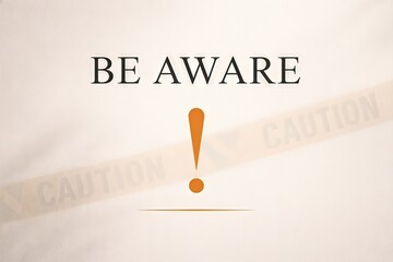 Cautionary Message Sign Be Aware Communicating Urgency Importance Through Eye Catching Graphic Design Principles captured with clarity