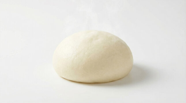 Plain Korean Steamed Bun On White Background