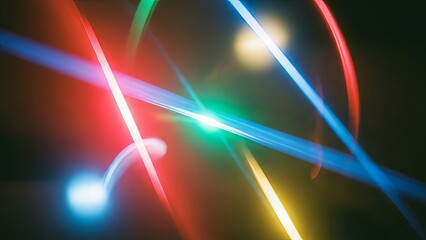 Colorful Light Trails and Abstract Patterns in Dynamic Motion
