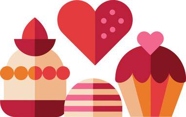 Delightful assortment of sweet treats isolated on transparent background, Vector, illustration