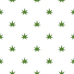 Cannabis marijuana seamless pattern isolated on white background