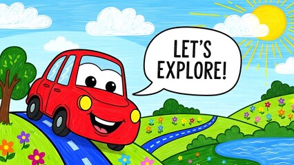 spring landscape with birds