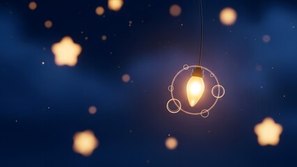 glowing light bulb on a dark background