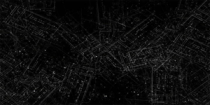 Digital network pattern of a spider web with dew drops on a dark background illustrating a blue circuit blueprint and electronic tech line design for a science project wallpaper