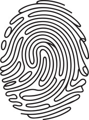 Fototapeta premium fingerprint continuous one line drawing, Linear drawing of a fingerprint.one line vector illustration with out background