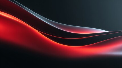 Abstract red and black digital waves flowing over dark gradient background with sleek modern design for technology and futuristic desktop wallpaper