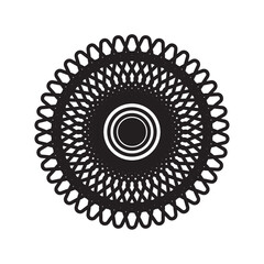 Abstract Circular Mandala Pattern in Black and White