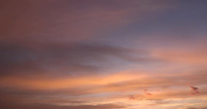 Beautiful multi-colored sunset with different colors and clouds as the sun sets over the horizon, multi-colored sky with warm colors