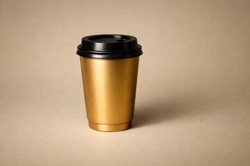 Premium blank gold paper cup for cafe branding and packaging