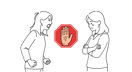 Intense Emotional Conflict Between Two Women Showing Anger and Sadness