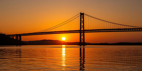 Fototapeta premium Bridge Silhouette at Sunset
