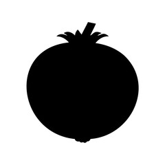 Vector illustration of a fresh red apple and ripe tomato with green leaves isolated on a white background as healthy organic vegetarian food icons for a juicy diet