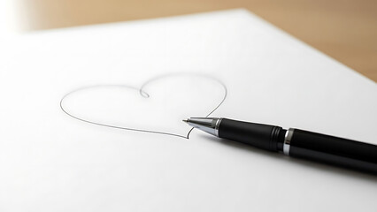 Fountain pen love letter sketch