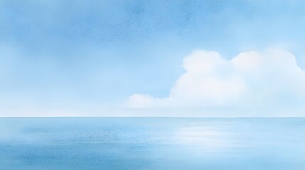 Obraz premium Serene watercolor ocean scene captures tranquil beauty a calming landscape illustration