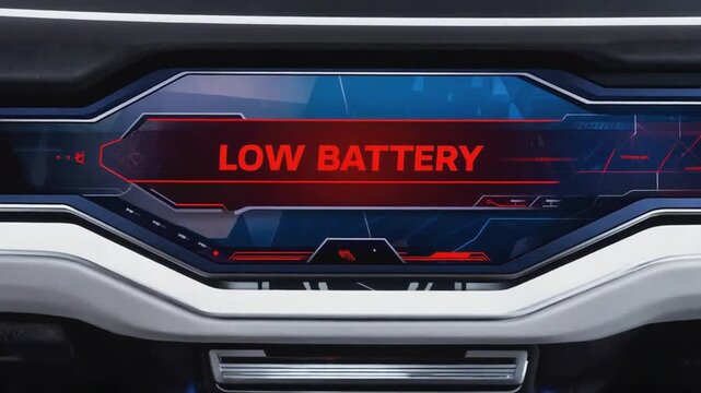 Low battery in an electric car.