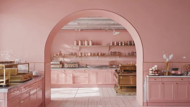 A pink pastry shop.