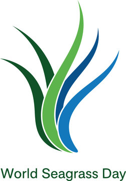 World Seagrass Day Logo Vector &ndash; Marine Conservation Symbol, Green Blue Eco Design, Environmental Awareness