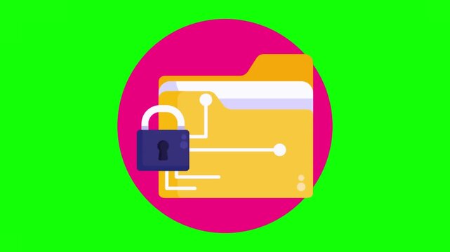 Lock and key icon on a red door representing secure printing and document access