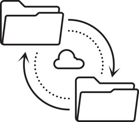 Cloud Folder Sync Icon &ndash; Minimalist Data Transfer Vector