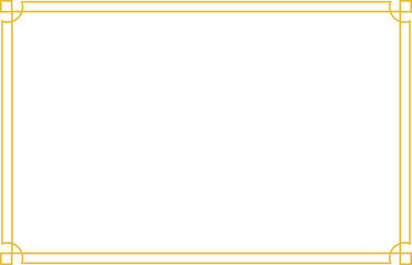Chinese style elegant golden rectangular border frame.