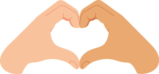 Fototapeta premium Diverse Hands Forming Heart Shape Symbolizing Love, Unity, and Inclusion on White Background