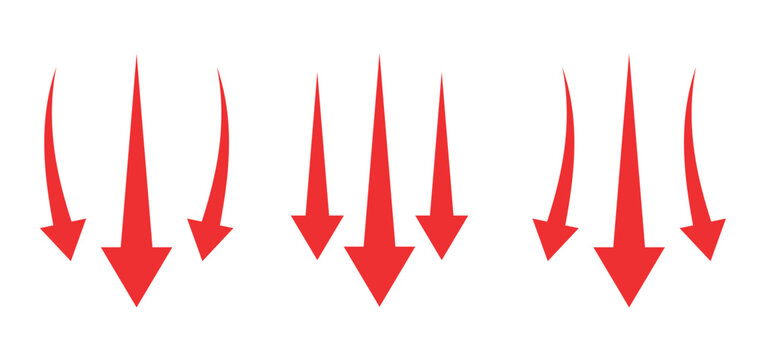 Red downward arrow set