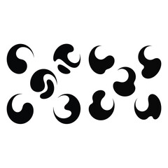 Minimalist graphic design Crescent swirl blended into a blobs.