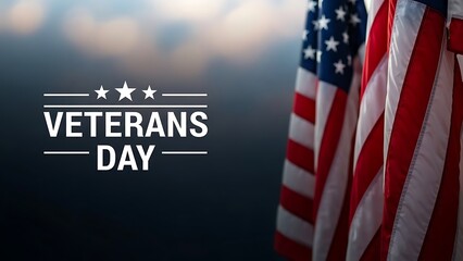 Veterans day tribute with American flag