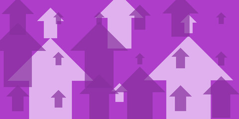 Upward Arrows on Purple Background