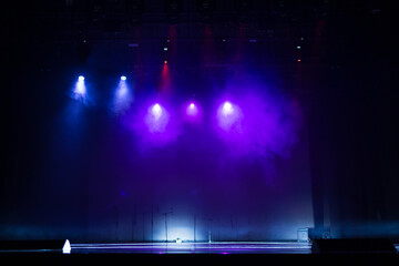 scene, stage light with colored spotlights