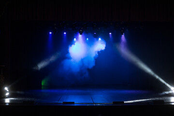 scene, stage light with colored spotlights