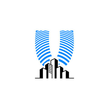 Luxury City Skyline Letter U ...