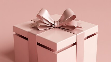 Obraz premium A 3D rendering of a gift box with a ribbon on a pastel background