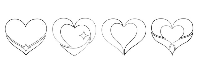 heart ornament vector outline