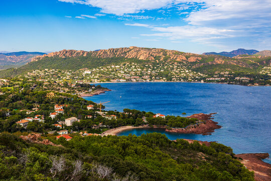 Panoramic view of Agay Bay from the summit of Cap Dramont in Saint-Rapha&euml;l